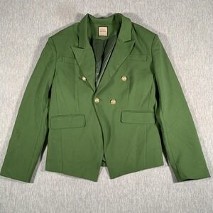 ORTTU Blazer Jacket Mens Large Green Double Breasted‎ Gold Button Suit Lined